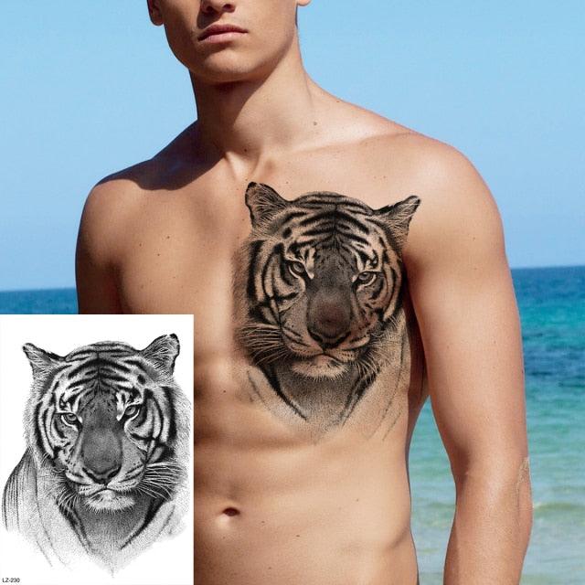 Big Black Tiger Tattoos Waterproof Leopard Tatoos Large Monster Body Arm Legs Tattoo Cool Tiger Face Temporary Tattoos For Women Men - STEVVEX Beauty - 103, 3D Tattoo, Animal Tattoo, Arm Tattoo, Back Tattoo, Beauty, Big Tattoo, Black Tattoos, Body Tattoo, Fashion Tattoo, Large Black Tattoo, Large Tattoo, Leg Tattoo, Lion Tattoo, Luxury Tattoo, Men Tattoo, Mens Tattoo, Realistic Tattoo, Tattoo, Tiger Tattoo, Waterproof Tattoo, Women Tattoo - Stevvex.com