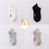 4 Pair/Lot Low Tube Boat Socks Gold Silk Embroidery Mouse Ankle Women Socks Cotton Low Cut Thin No Show Boat Socks For Men And Women