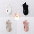 4 Pair/Lot Low Tube Boat Socks Gold Silk Embroidery Mouse Ankle Women Socks Cotton Low Cut Thin No Show Boat Socks For Men And Women