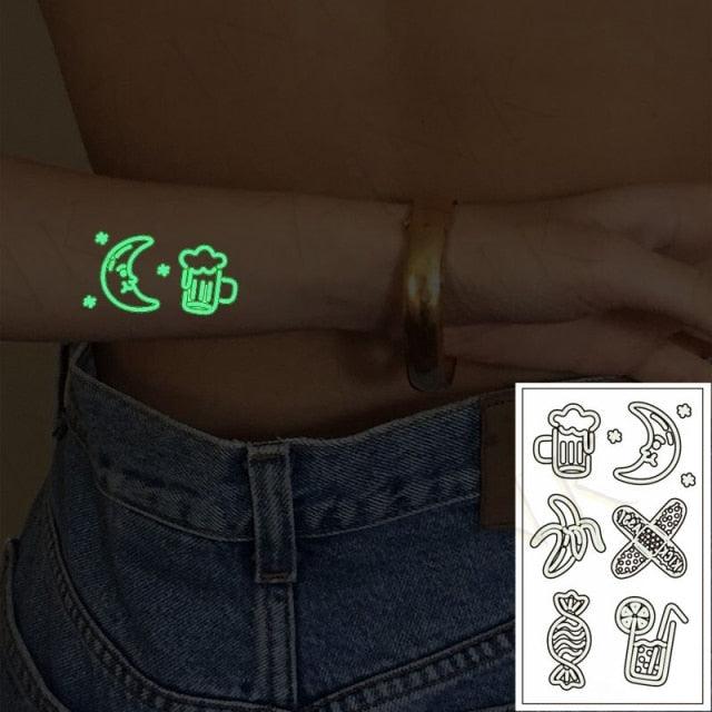 Fashion Luminous Sticker Tattoos Waterproof Temporary Different Luxury Tattoos For Womens Mens Kids - STEVVEX Beauty - 103, Arm Tattoo, Beauty, Black Tattoos, Body Tattoo, Boys Tattoo, Butterfly Tattoo, Children Tattoo, Luminous Tattoo, Make up Tattoo, Men Tattoo, Modern Tatoos, Sketch Tattoo, Small Tattoo, Stylish Tattoo, Tattoo, Waterproof Tattoo, Women Tattoo, Womens Tattoo - Stevvex.com