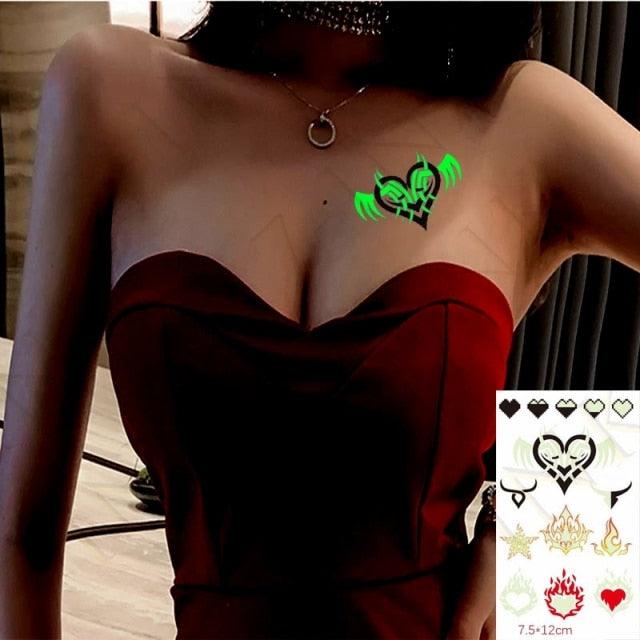 Fashion Luminous Sticker Tattoos Waterproof Temporary Different Luxury Tattoos For Womens Mens Kids - STEVVEX Beauty - 103, Arm Tattoo, Beauty, Black Tattoos, Body Tattoo, Boys Tattoo, Butterfly Tattoo, Children Tattoo, Luminous Tattoo, Make up Tattoo, Men Tattoo, Modern Tatoos, Sketch Tattoo, Small Tattoo, Stylish Tattoo, Tattoo, Waterproof Tattoo, Women Tattoo, Womens Tattoo - Stevvex.com