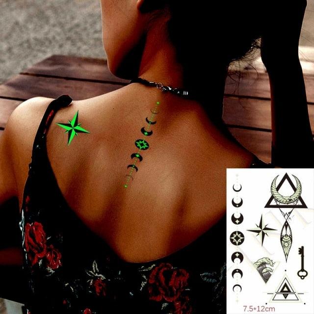 Fashion Luminous Sticker Tattoos Waterproof Temporary Different Luxury Tattoos For Womens Mens Kids - STEVVEX Beauty - 103, Arm Tattoo, Beauty, Black Tattoos, Body Tattoo, Boys Tattoo, Butterfly Tattoo, Children Tattoo, Luminous Tattoo, Make up Tattoo, Men Tattoo, Modern Tatoos, Sketch Tattoo, Small Tattoo, Stylish Tattoo, Tattoo, Waterproof Tattoo, Women Tattoo, Womens Tattoo - Stevvex.com