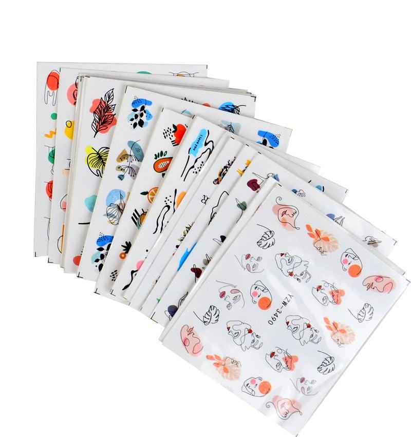 Water Decal Nail Art Decorations Nail Sticker Tattoo Full Cover Beauty Decals Manicure Supplies Accessories  Women Kids Girls Manicure Decoration Nail Art Supplies 3D Self-Adhesive Nail Decals Designer Nail Stickers for Acrylic Nails