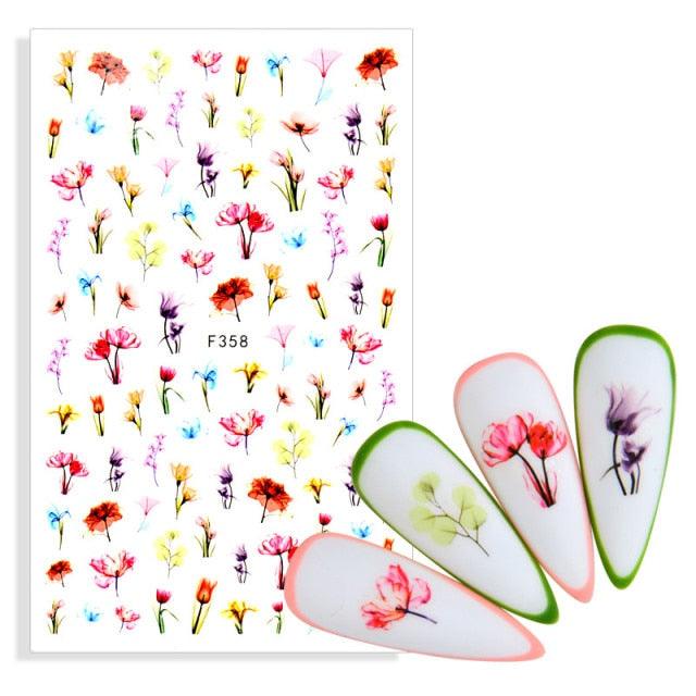 Water Decal Nail Art Decorations Nail Sticker Tattoo Full Cover Beauty Decals Manicure Supplies Accessories  Women Kids Girls Manicure Decoration Nail Art Supplies 3D Self-Adhesive Nail Decals Designer Nail Stickers for Acrylic Nails