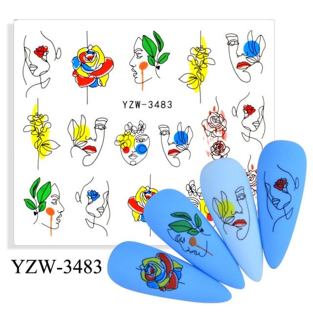 Water Decal Nail Art Decorations Nail Sticker Tattoo Full Cover Beauty Decals Manicure Supplies Accessories  Women Kids Girls Manicure Decoration Nail Art Supplies 3D Self-Adhesive Nail Decals Designer Nail Stickers for Acrylic Nails