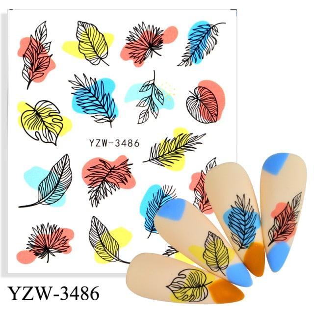 Water Decal Nail Art Decorations Nail Sticker Tattoo Full Cover Beauty Decals Manicure Supplies Accessories  Women Kids Girls Manicure Decoration Nail Art Supplies 3D Self-Adhesive Nail Decals Designer Nail Stickers for Acrylic Nails