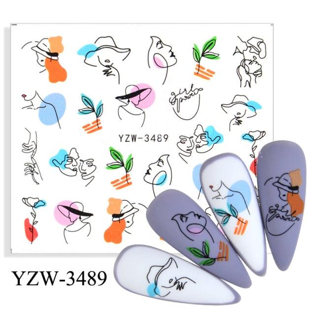 Water Decal Nail Art Decorations Nail Sticker Tattoo Full Cover Beauty Decals Manicure Supplies Accessories  Women Kids Girls Manicure Decoration Nail Art Supplies 3D Self-Adhesive Nail Decals Designer Nail Stickers for Acrylic Nails