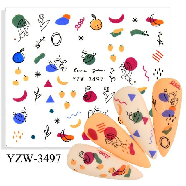 Water Decal Nail Art Decorations Nail Sticker Tattoo Full Cover Beauty Decals Manicure Supplies Accessories  Women Kids Girls Manicure Decoration Nail Art Supplies 3D Self-Adhesive Nail Decals Designer Nail Stickers for Acrylic Nails