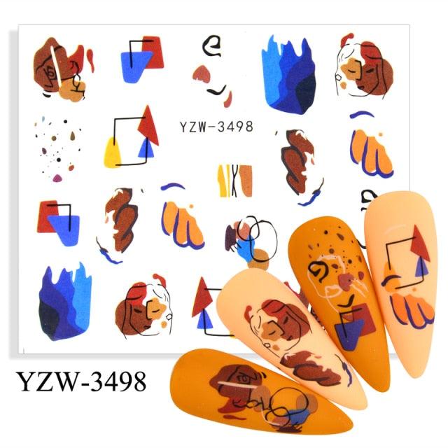 Water Decal Nail Art Decorations Nail Sticker Tattoo Full Cover Beauty Decals Manicure Supplies Accessories  Women Kids Girls Manicure Decoration Nail Art Supplies 3D Self-Adhesive Nail Decals Designer Nail Stickers for Acrylic Nails