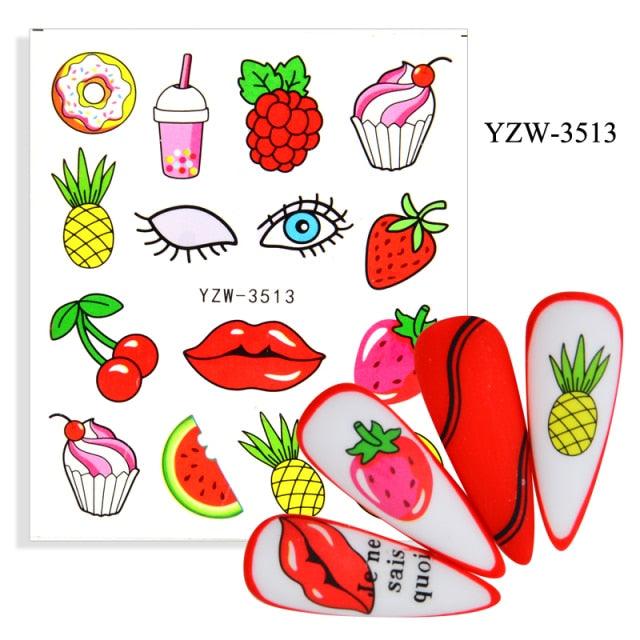 Water Decal Nail Art Decorations Nail Sticker Tattoo Full Cover Beauty Decals Manicure Supplies Accessories  Women Kids Girls Manicure Decoration Nail Art Supplies 3D Self-Adhesive Nail Decals Designer Nail Stickers for Acrylic Nails