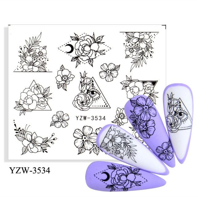 Water Decal Nail Art Decorations Nail Sticker Tattoo Full Cover Beauty Decals Manicure Supplies Accessories  Women Kids Girls Manicure Decoration Nail Art Supplies 3D Self-Adhesive Nail Decals Designer Nail Stickers for Acrylic Nails