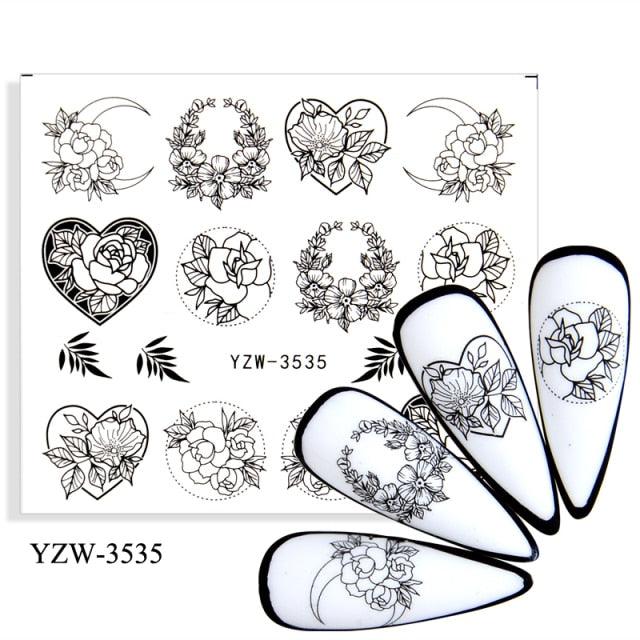 Water Decal Nail Art Decorations Nail Sticker Tattoo Full Cover Beauty Decals Manicure Supplies Accessories  Women Kids Girls Manicure Decoration Nail Art Supplies 3D Self-Adhesive Nail Decals Designer Nail Stickers for Acrylic Nails