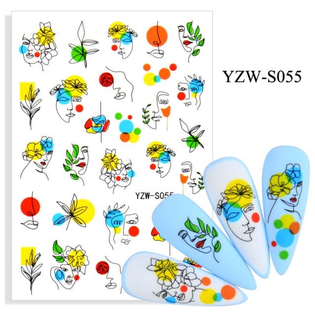 Water Decal Nail Art Decorations Nail Sticker Tattoo Full Cover Beauty Decals Manicure Supplies Accessories  Women Kids Girls Manicure Decoration Nail Art Supplies 3D Self-Adhesive Nail Decals Designer Nail Stickers for Acrylic Nails