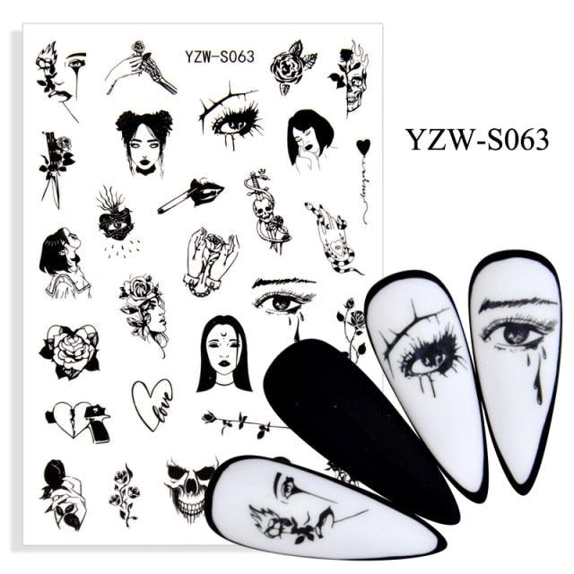 Water Decal Nail Art Decorations Nail Sticker Tattoo Full Cover Beauty Decals Manicure Supplies Accessories  Women Kids Girls Manicure Decoration Nail Art Supplies 3D Self-Adhesive Nail Decals Designer Nail Stickers for Acrylic Nails