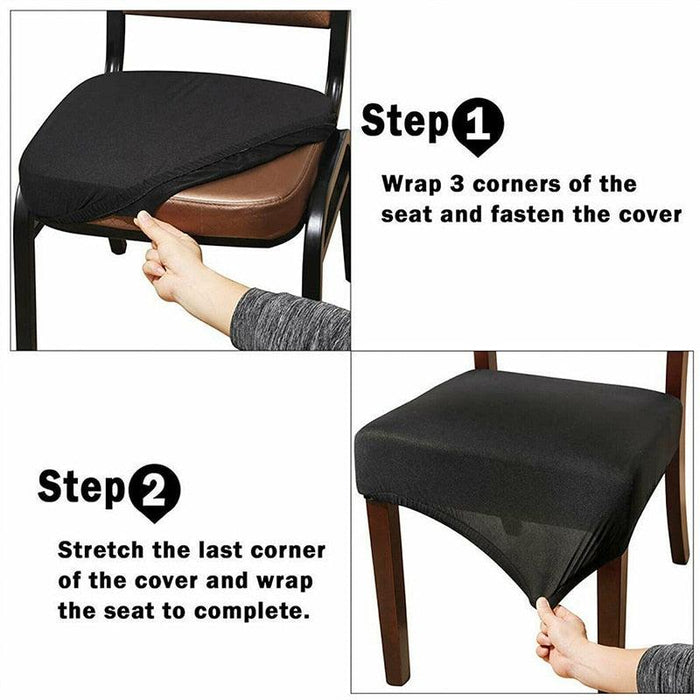 Spandex Dining Room Chair Seat Covers Removable Washable Elastic Cushion Covers For Oblong Square Round Chair Dining Chair Seat Covers for Dining Room Chairs Stretch Jacquard Dining Room Chair Seat Covers