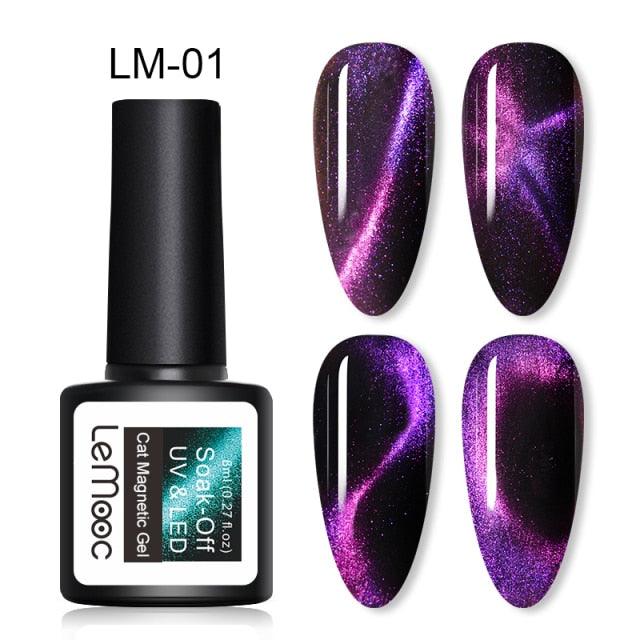 Luxury 5D Cat Magnetic Gel Nail Polish Black Chameleon UV Nail Gel Professional Manicure For Womens