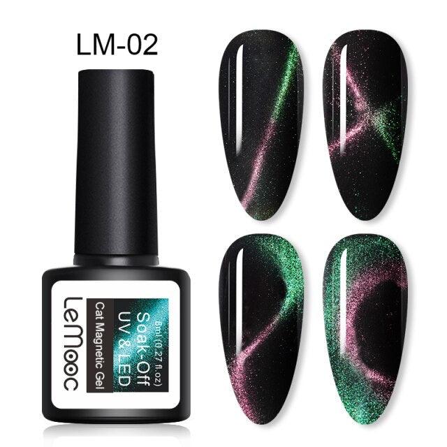 Luxury 5D Cat Magnetic Gel Nail Polish Black Chameleon UV Nail Gel Professional Manicure For Womens