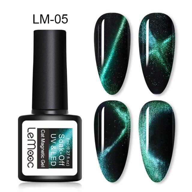 Luxury 5D Cat Magnetic Gel Nail Polish Black Chameleon UV Nail Gel Professional Manicure For Womens