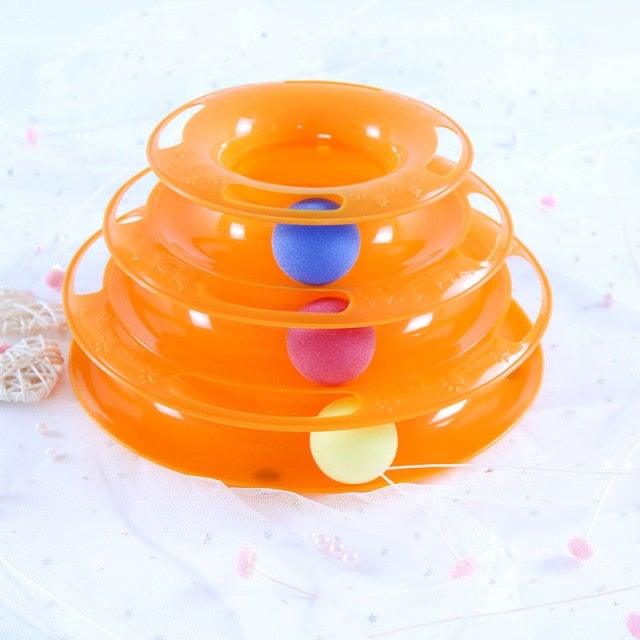 Pet Cat Toy Training Amusement Plate Kitten Tower Tracks Disc Cat Intelligence Amusement Triple Disc tumbler  Fish Animal Toy For Small Dogs Wiggle Fish Catnip Toys Motion Kitten Toy Plush Interactive Cat Toys for Cat Exercise