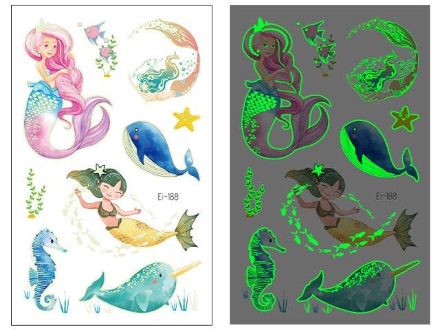 Luminous Tattoo Stickers Temporary Animal Tattoos Glow Paste on Face Arm Leg Fluorescent Waterproof Fake Tattoo For Kids Girls - STEVVEX Beauty - 103, 3D Tattoo, Animal Tattoo, Arm Tattoo, Back Tattoo, Beauty, Body Tattoo, Boys Tattoo, Butterfly Tattoo, Children Tattoo, Dinosaur Tattoo, Face Tattoo, Fashion Tattoo, Finger Tattoo, Girls Tattoo, Leg Tattoo, Luminous Tattoo, Luxury Tattoo, Tattoo, Waterproof Tattoo, Women Tattoo - Stevvex.com