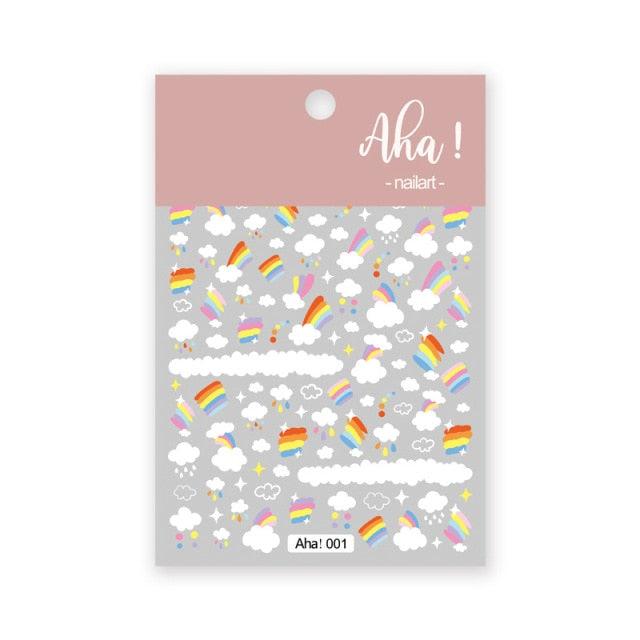 Yellow Smiles Sun Moon Clouds 3D Nail Stickers For Halloween Theme Slider Decals Nail Art Decorations Design  3D Self-Adhesive Nail Decorations Accessories Women Girls Manicure Decorations Nail Art Supplies Water Transfer Decals