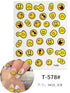 Yellow Smiles Sun Moon Clouds 3D Nail Stickers For Halloween Theme Slider Decals Nail Art Decorations Design  3D Self-Adhesive Nail Decorations Accessories Women Girls Manicure Decorations Nail Art Supplies Water Transfer Decals