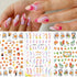 Flowers Leaves Line 3D Nail Stickers Autumn Winter Fall Leaf Design Transfer Sliders Abstract Waves Nail Art Decals Manicures  Decal Self-Adhesive 3D Wave Design Decoration for Women Girls Tape Nail Art Stickers Decal Decoration