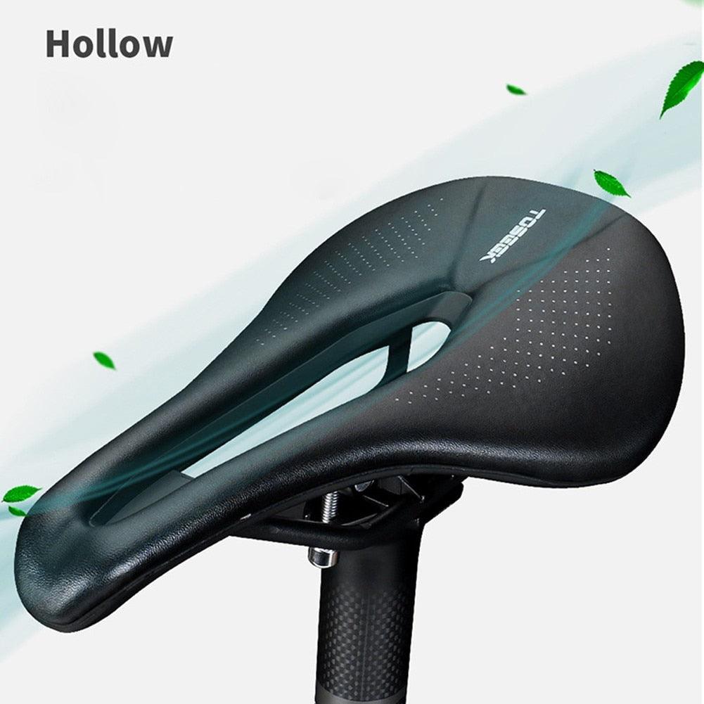 Bicycle Soft Thick Saddle Mountain Road Bike Wide Seat Cushion Road Bike Carbon Saddle Comfort Bike Saddle Ergonomic Waterproof Bicycle Seat For Road Bike Mountain Bike Seats