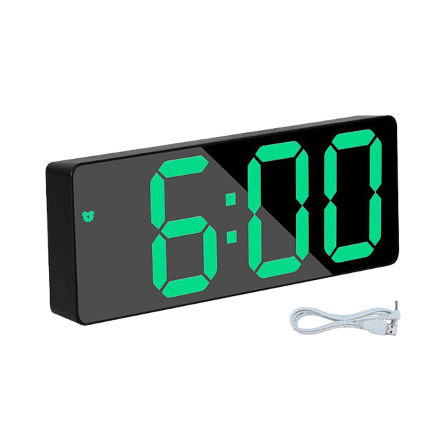 Digital Alarm Clock LED Digital Display Dual Alarm with USB Charger Port 0-100 Dimmer for Seniors Simple Bedside Big Number Alarm Clocks for Bedrooms LED Mirror Electronic Alarm Clocks Large LCD Display Digital Table Clock with Calendar Temperature