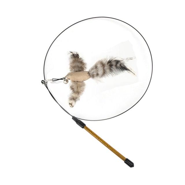 Funny Feather Bird with Bell Cat Stick Toy for Kitten Playing Teaser Wand Toy Cat Supplies Interactive Wiggle Moving Cat Kicker Toy with Plush Interactive Cat Toys Fun Toy For Cat Exercise