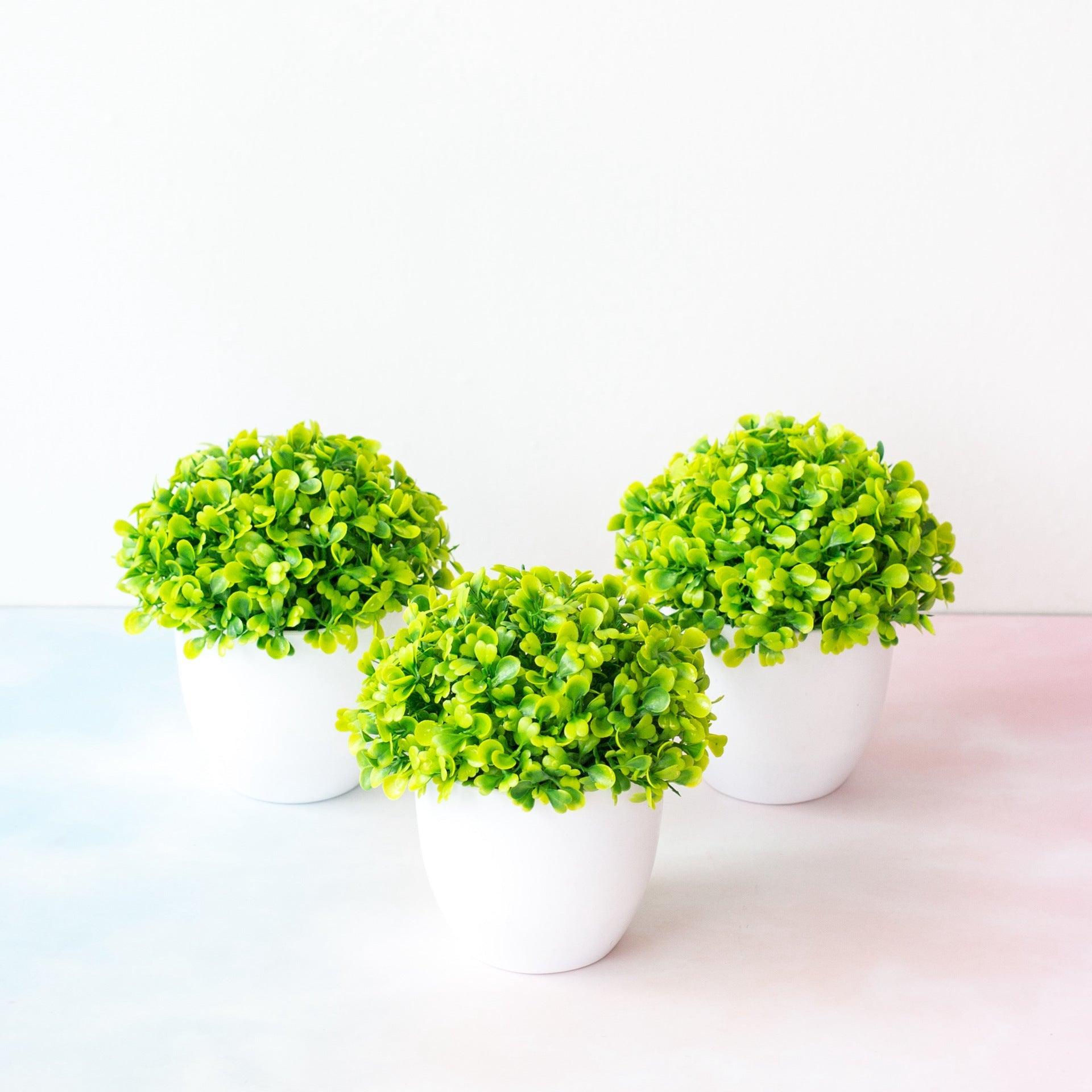 Mini Cute Artificial Bonsai Potted Plastic 15x16cm Friend's Gift Fake Decor  with Plastic Pots Fake Flowers Arrangements for Home Decoration