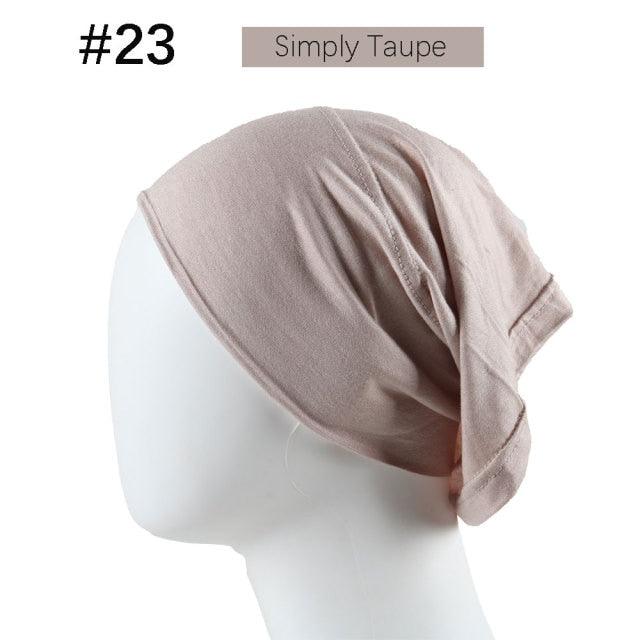 New Winter Autumn Soft Solid Color Inner Hijab  Cap Lightweight Muslim Turban Elegant Hijab Caps Hat Islam Under Scarf  Undercap Bonnet Color Soft Jersey Stretch Hijab's Tube Cap Hat Hijab Bonnet Muslim Women Scarf Turbans Head For Women