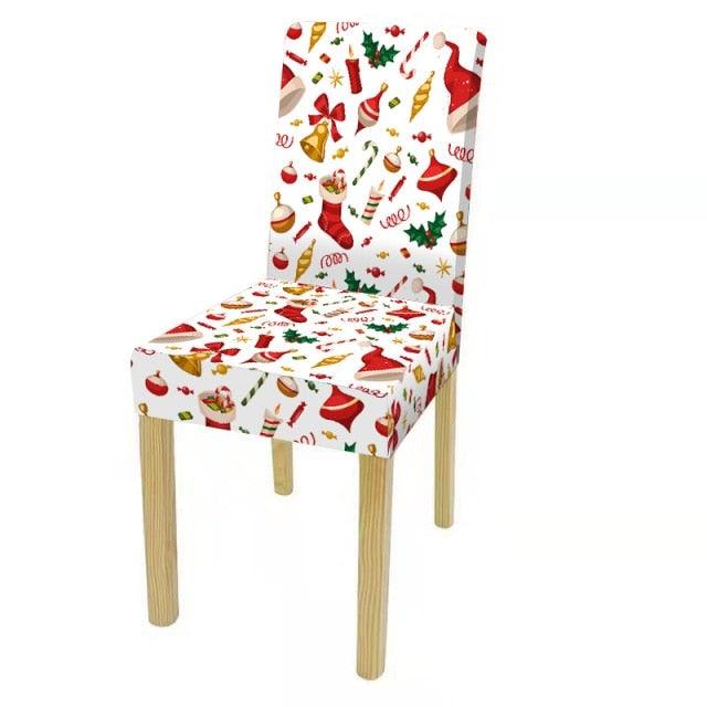 Dining Room Chair Protector Slipcovers Popular New Holiday Universal Size Christmas Printing Chair Cover Stretch Washable Detachable Seat Covers For Hotel Banquet Home Christmas Party