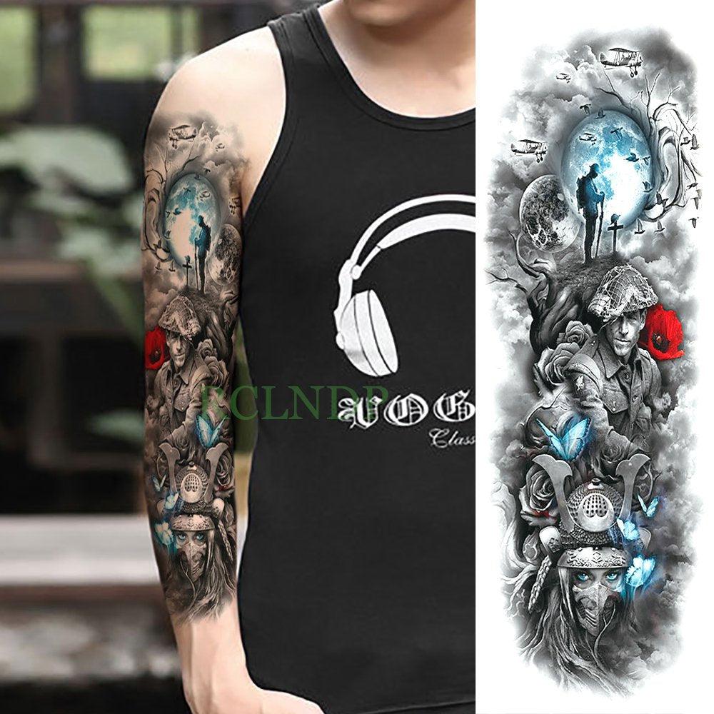 Extra Large Full Arm Leg Body Hand Waterproof Fake Tattoo Stickers Temporary Realistic Black Modern Mens Tattoo - STEVVEX Beauty - 103, 3D Tattoo, Arm Tattoo, Back Tattoo, Big Tattoo, Black Tattoos, Body Tattoo, Fashion Tattoo, Large Black Tattoo, Large Tattoo, Leg Tattoo, Lion Tattoo, Luxury Tattoo, Men Tattoo, Mens Tattoo, Modern Tattoo, Spider Tattoo, Stylish Tattoo, Tattoo, Waterproof Tattoo - Stevvex.com