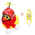 Yellow Small Bike Duck Bicycle Bell Luminous Normal Duck Ducky Bicycle Airscrew Helmet Wind Motor Riding Cycling Lights Horn Rubber Duck Helmet Bike Horn Bell Car Decoration Bicycle Horn