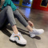 Casual Winter Women Thick Sneakers White Shoes Autumn Winter Fashion Platform Shoes Female Lace Up Rainbow Vulcanized Shoes Comfy Fashion Sneakers Breathable Athletic Casual Shoes