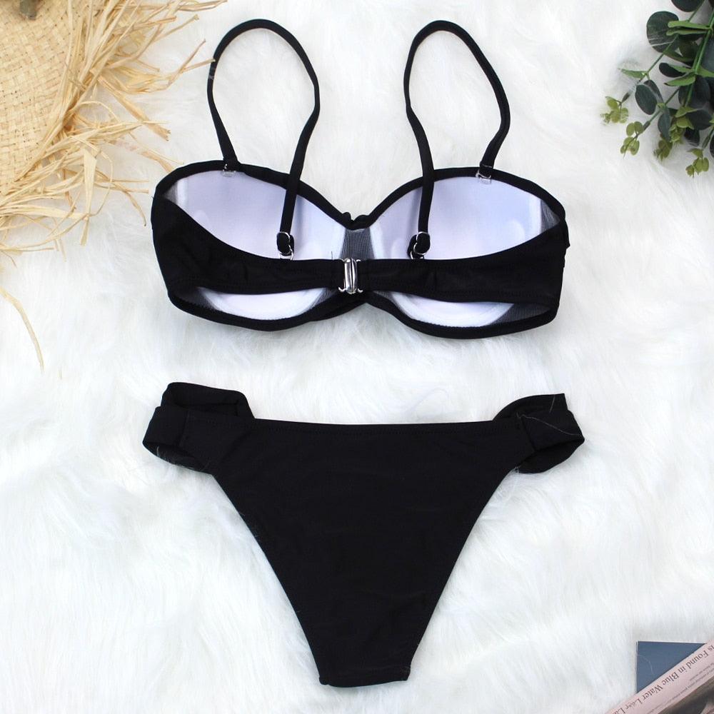 Women Two Piece Swimsuit Push Up Bikini  Padded Push Up Bikini Set Two Pieces Swimsuit Women Swimwear Bathing Suit Gifts For Mom Wife Girlfriend Swimwear Classic Print Swimsuit Bikini Set Swimwear Bathing Pool Party Bikini