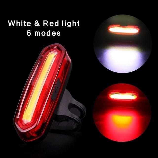 Rechargeable LED USB Mountain Bike Tail Light Taillight Safety Warning Bicycle Rear Light Bicycle Lamp Red High Intensity Rear LED Accessories Fits On Any Road Bikes Helmets