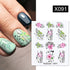 French Line Nail Water Decal Flower Marble Leaf Girl Stickers on Nails Water Ink Transfer Slider Nail Stickers Decor Kids Nails Art Decoration Nail Strips Shiny French Tip Guides Stickers French Nail Stickers Form Fringe Guides