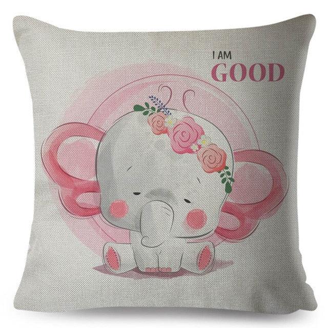 Throw Pillow Cover Animal Decor Deer Dinosaur Unicorn Rabbit Pillowcase For Home Decor Cushion Cover Kids Cartoon Decorative Pillow Covers Cute Colorful Animal Outdoor Cushion Cases for Children Room Sofa Couch 45x45cm