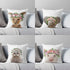 Cute Baby Animals Pattern Pillow Case Cotton Linen Cushion Cover for Home Sofa Pillow Covers, Cushion Covers Tiger Bunny Rabbit Horse Sheep Bear With Head Flowers Decorative Velvet Pillow Covers 45X45CM