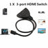 1080P HDMI 3 Ports HDMI Splitter Cable 4K 1080P HDMI Switcher 3 In 1 Out HDMI Splitter With High Speed Pigtail Cable HUB Adapter For Laptop HDTV Projector