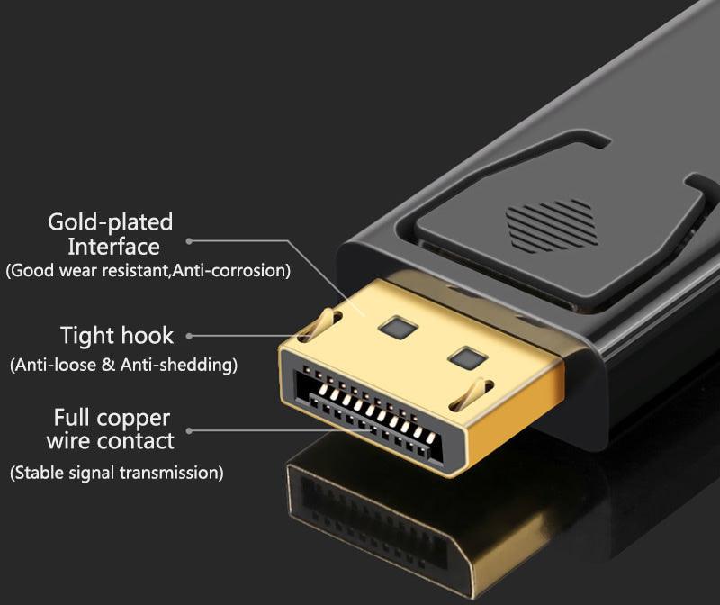 4K Display Port To HDMI Compatible Adapter Converter Display Port Male DP To Female HD TV Cable Adapter Video Audio Compatible With Computer Desktop Labtop PC Monitor HDTV Gold Plated