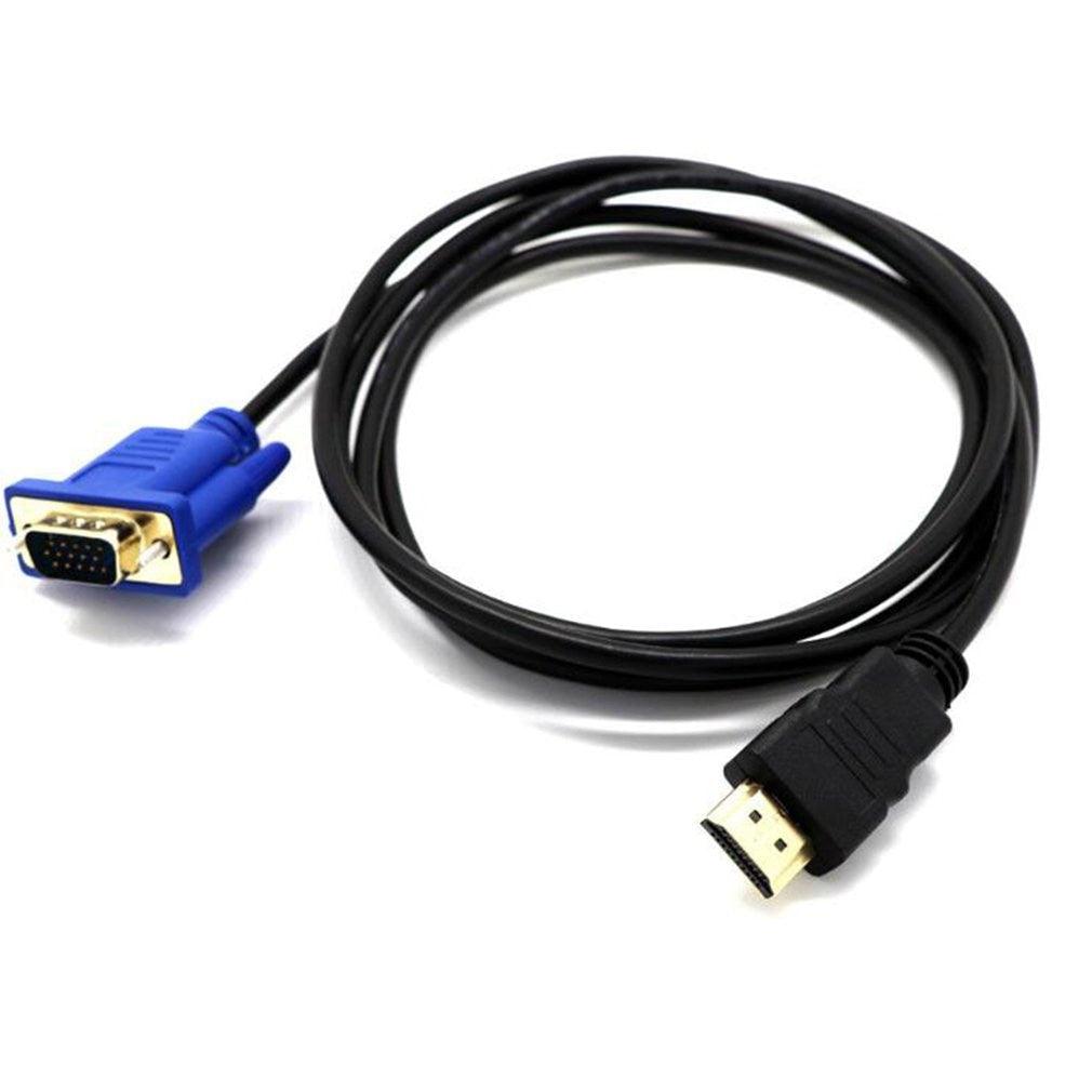 1.8M HDMI Compatible Cable To VGA Adapter Digital 1080P HDTV With Audio Converter Adapter Gold-Plated HDMI To VGA Connector Cable Compatible For Computer Desktop Laptop PC Monitor Projector HDTV 1.8M