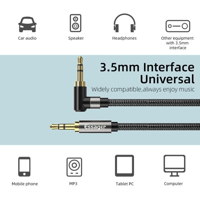 90Degree 3.5mm Right Angle AUX Audio Cable Jack For Headphone Extension Wire - STEVVEX Cable - 220, 3.5mm audio extension, 90 degree right angle aux, audio cable, audio cable for laptop, audio cable for monitor, audio cable for pc, audio cable for projector, audio cable jack, audio convertor, audio streaming, cable, cables, headphones cable, male to male speaker cord - Stevvex.com