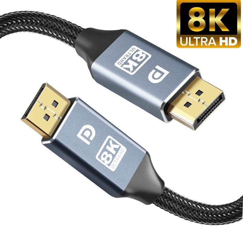 1m/2m/5m High Speed 1.4Gbp Slim and Flexible Ultra HD 8K 4K 144Hz 165Hz Display Port Adapter For Monitor PC Laptop Projector - STEVVEX Cable - 220, 4k resolution, 8k resolution, adapter for computer, adapter for pc, adapter for projectors, audio adapter, audio video adapter, cable, cables, displayport, displayport to cable, HD resolutin, high resolution display port, sustainable cables, video adapter - Stevvex.com