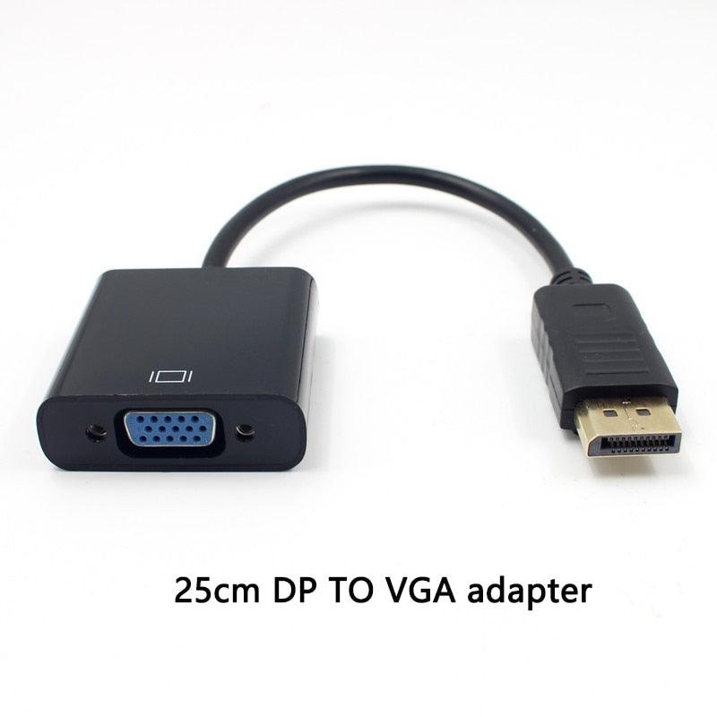 DP to VGA Video Adapter 1080p Thunderbolt DP to VGA Cables Compatible with Computer, Desktop, Laptop, PC, Monitor, Projector, - STEVVEX Cable - 1080p HD resolution, 220, Adapter cables, adapter for laptop, adapter for monitor, adapter for pc, cable, cables, compact design, DP to VGA video adapter, durable adapter, high resolution, incredible perforance, sustainability guaranteed, VGA cables - Stevvex.com