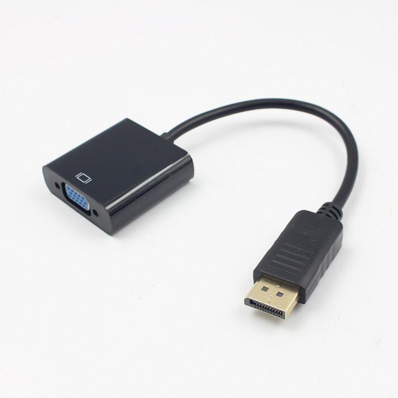 DP to VGA Video Adapter 1080p Thunderbolt DP to VGA Cables Compatible with Computer, Desktop, Laptop, PC, Monitor, Projector, - STEVVEX Cable - 1080p HD resolution, 220, Adapter cables, adapter for laptop, adapter for monitor, adapter for pc, cable, cables, compact design, DP to VGA video adapter, durable adapter, high resolution, incredible perforance, sustainability guaranteed, VGA cables - Stevvex.com