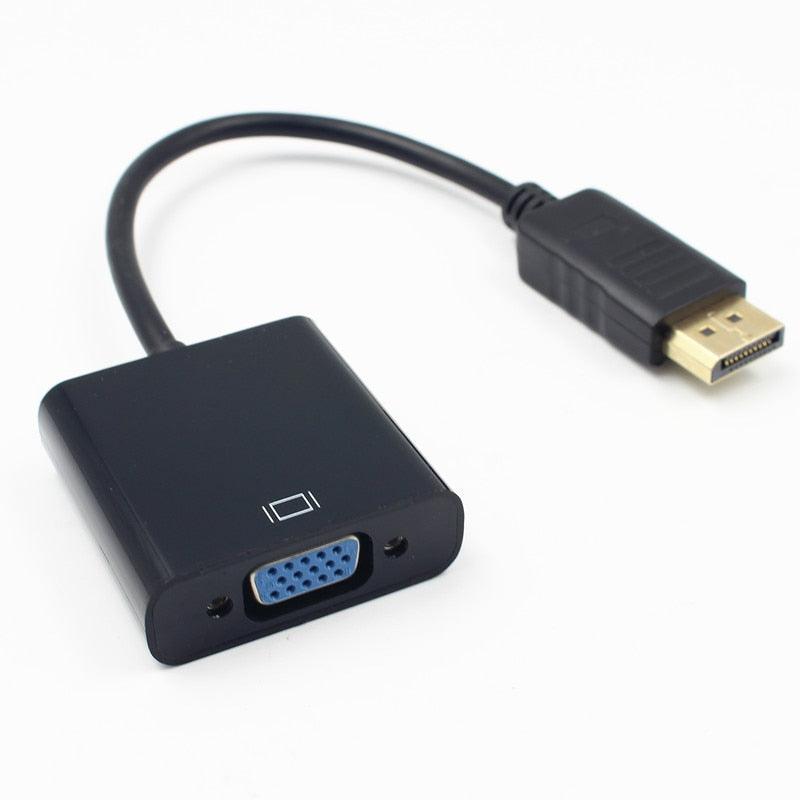 DP to VGA Video Adapter 1080p Thunderbolt DP to VGA Cables Compatible with Computer, Desktop, Laptop, PC, Monitor, Projector, - STEVVEX Cable - 1080p HD resolution, 220, Adapter cables, adapter for laptop, adapter for monitor, adapter for pc, cable, cables, compact design, DP to VGA video adapter, durable adapter, high resolution, incredible perforance, sustainability guaranteed, VGA cables - Stevvex.com