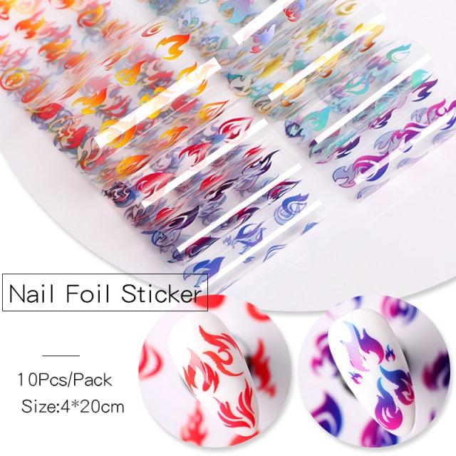 Nail Foils Marble Flower Series Iridescent Nail Art Transfer Sticker Paper Slider Nail Water Decal Design Manicures Decorations  Art Manicures Decoration New Gold Nail Transfer Foils for Nail Arts Nails Supply Holographic Effect Nail Art Foil Stickers Hol